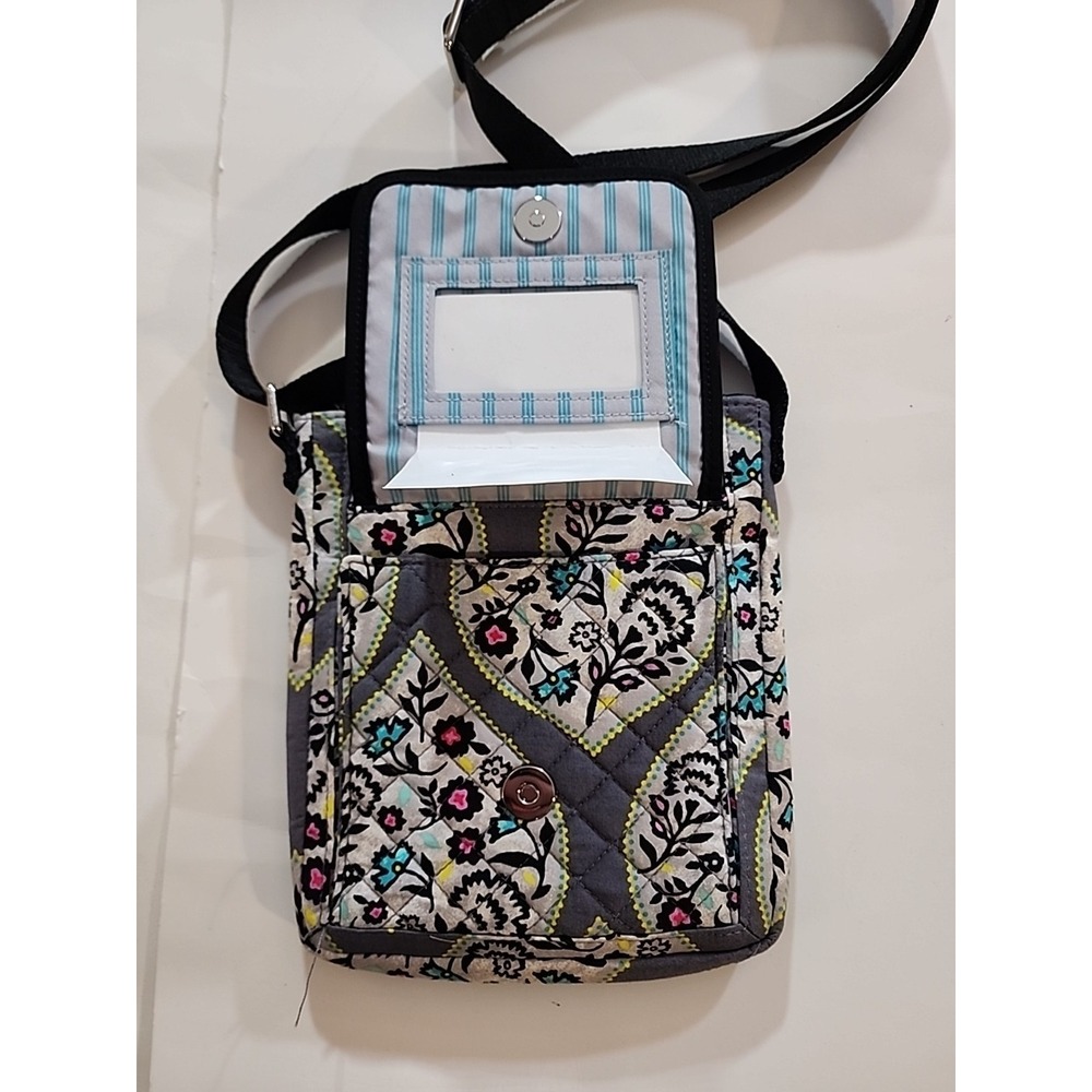 New Vera Bradley "Paisley Stripes" Iconic RFID Mini Crossbody Hipster Bag - Picture 6 of 9